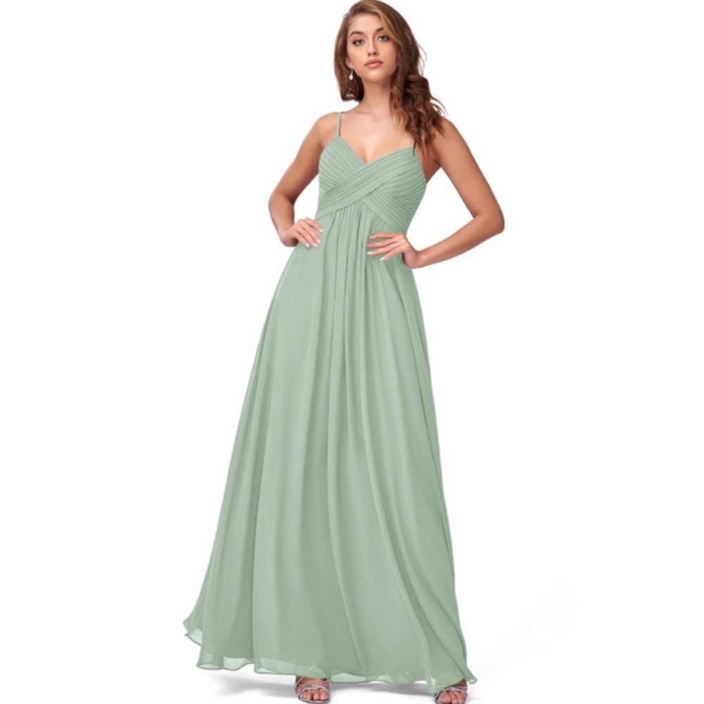 Azazie agave bridesmaid dress